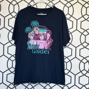 The Golden Girls Stay Golden Tropical Graphic T-Shirt Navy Blue XL